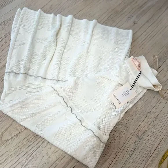 Les Friday Women's White Beach Pants Wide Leg Size S Resort Wear Knit wear NWT - Picture 8 of 15